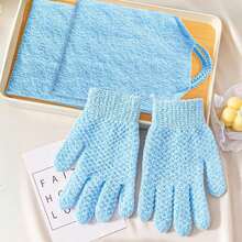 Bath Sets, 2Pcs Exfoliating Glove And 2Pcs Body Scrubber, Back Scrubbers For Use In Shower, Exfoliating Mitt And Exfoliating Towel For Body, Face, Shower, Bath And Deep Cleansing - Multicolor - View 6