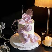 Cake Decoration Round Discs 120/160/210pcs Red Pink Purple DIY Handmade 3D Flower Petal Lantern Baking Accessories Dessert Table Decoration Materials - Purple - View 11