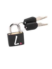 Pink Heart & White Letter Pattern Portable Small Luggage Padlock, Padlock With 2 Keys, Black Shell Luggage Lock, Compact & Sturdy, Luggage Lock, Mini Luggage Padlock, Travel Bag Metal Key Lock, Durable, Small Brass Lock With Shell, Backpack, Suitcase, Laptop Bag, Back To School, Graduation Gift - Multicolor - View 14