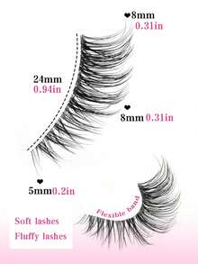 10 Pairs/Box Half Lashes Transparent Band Natural Short 5-8mm False Eyelashes Suitable For Small Eyes Girls Daily No-Makeup Wear Eyelashes - Black - View 2