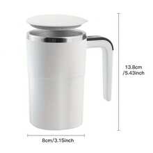 RAF 304 Stainless Steel Automatic Stirring Coffee Mug With Temperature Display, USB Rechargeable 200mAh Battery, ABS Material 12.98oz Large Capacity, Magnetic Stirrer - Portable For Home/Office Use, Ideal Holiday Gift - Multicolor - View 3