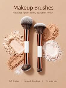 7Pcs Double Ended Makeup Brush Set,Soft Synthetic Hair Foundation Blush Eyeshadow Eyebrow Brushes,Professional Makeup Tools,Ideal Holiday Gift For Women,Makeup Gift Set For Birthday Christmas Party - Multicolor - View 3
