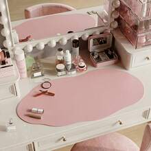 Artificial Leather Cloud-Shaped Makeup Desk Mat, Waterproof And Stain-Resistant, Easy To Clean, Makeup Eyeshadow Lipstick Non-Penetrating, Dressing Table Desktop Protector Mouse Pad Makeup Mat Desk Pad, Premium Easy-To-Clean Luxury Desktop Protection - Rectangle - View 2