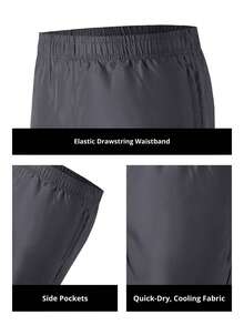 CAMEL CROWN Men's Casual Sports Shorts, Camel Color Lightweight Breathable Elastic Loose Fitness Running Shorts For Summer - Ink Gray - View 9