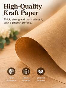 1roll Kraft Paper Roll For Gift Wrapping And Flower Bouquet Packaging, Brown Wrapping Paper For DIY Crafts, Party Decoration, Decorative Paper 10m/50m - B-Brown - View 7