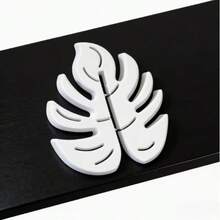 1pc White Monstera Leaf Hook, No-Drill Bathroom Towel Rack, Suitable For 8mm Glass Door Bathrobe Hook, Nordic Style Bathroom Storage - Multicolor - View 8
