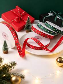 10 Yards/Roll Christmas Gift Party Baking Box Decoration Sealing Ribbon, Woven Ribbon Packaging Decoration Ribbon Bow Ribbon, Premium New Style - View 10