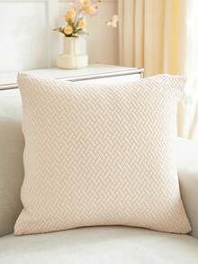 1PC Jacquard Pillowcase Sofa Pillow Covers Home Decoration Cushion Protective Cover - Beige - View 4
