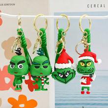 The Grinch 3pcs Cartoon Silicone Keychains, Christmas Character Pendant With Christmas Theme Lanyard, Car Key Bag Charm Holiday Gift Accessory - Keychain - View 3