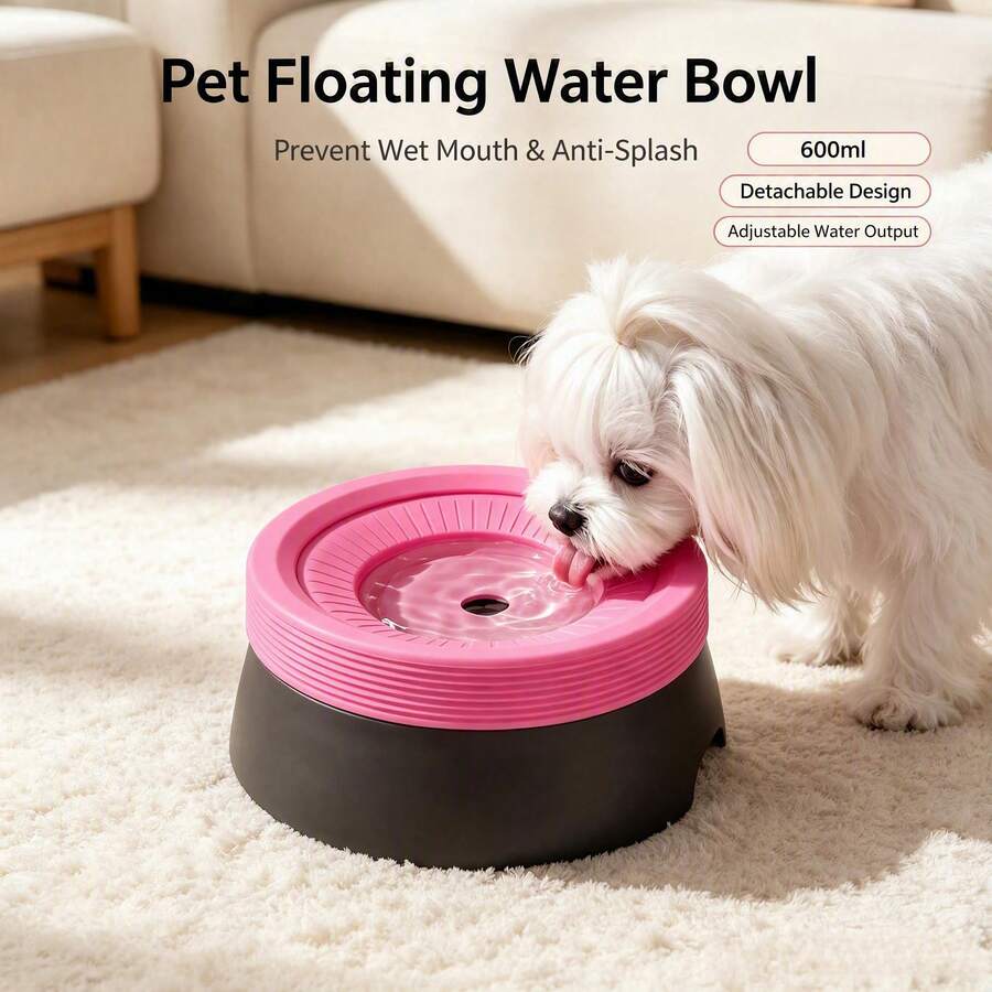 Anti-Black Chin Pet Water Bowl, Gravity-Controlled Low-Splash Cat Water Bowl, Removable And Washable, 600ml Pet Water Bowl, Suitable For Cats And Small Dogs - 600ml - View 1