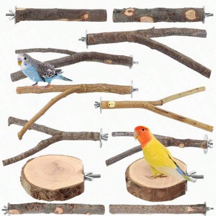 Parrot Perch Set, Multi-Shape Cage Perches, Suitable For Small And Medium Birds, Easy To Install Bird Cage Accessories - View 1