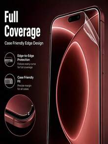 5Pcs HD Hydrogel Film Full Coverage Flexible Mobile Phone Screen Protector Compatible With IPhone 18 Pro Max 17 Pro 16 Plus 15 14 13 12 11 Explosion-Proof Scratch Resistant Naked Protective Film Scratch Automatic Repair Soft Film Non Glass - Clear - View 8