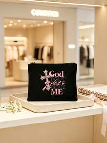 Women's Slogan Cross Pattern Large Capacity Tote Bag - Multicolor - View 5