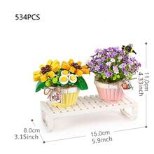 12pcs Artificial Flower Bouquet Building Blocks, Home Decor Ornament, Creative Gift For Thanksgiving, Mother's Day, Birthday, Christmas, Valentine's Day - Model - View 19