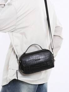 New Men's Bag Multifunctional Single Shoulder Crossbody Bag, High-Quality Multi Pocket Handbag, Portable Leisure Commuting Bag - Black - View 1