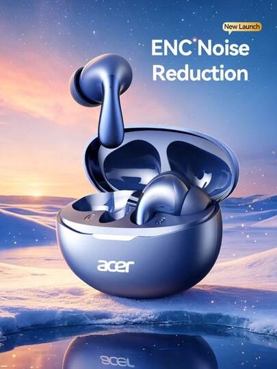 Acer OHR828 In-Ear TWS Wireless Bluetooth Earbuds, Compact Portable Charging Case, ENC High-Definition Call Noise Reduction, Surround Stereo Sound, Bluetooth 5.4 Instant Connection With Stable Connectivity, Long Battery Life, Suitable For Daily Shopping, Commuting And Leisure