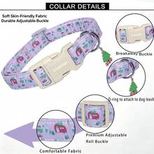 1PC Christmas Camper Van Printed Dog Collar, Soft Adjustable Pet Collar With Quick Release Buckle, Adjustable Strap And Zinc Alloy D-Ring, Festive Christmas Pet Collar For Small, Medium And Large Dogs & Cats, Holiday Gift For Boys & Girls - Pink - View 10