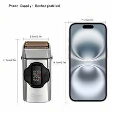 Hatteker 1pc Reciprocating Electric Shaver Men 2-In-1 Razor & Hair Clipper Set, Multi-Speed Adjustable With Base - Multicolor - View 3