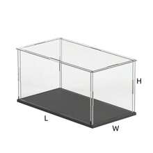 Clear Acrylic Display Box With Black Base, DIY Assembly Dust-Proof Plastic Display Case, Multiple Sizes Available, Suitable For Car Models, Figures, Statues And Souvenirs Display And Storage - Black Display Box - View 6