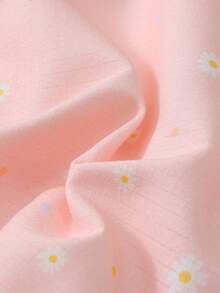 2pcs Daisy Print Pajama Set, Sweet And Cute Lapel Button Long Sleeve Top And Pants, Women's Sleepwear And Loungewear Suitable For Home Use - Pink - View 9