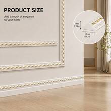 1PC 9FT Self Adhesive Wall Molding Trim PVC Decorative Border Strip, 3D Embossed Braided Pattern Wall Edge Line, Peel And Stick Decorative Trim For Wall Frame, Baseboard, Door Frame, Living Room Bedroom Home Decoration - Multicolor - View 6