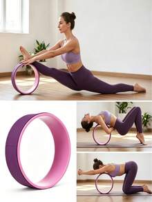 1pc Yoga Wheel, Pilates Ring, Back Bend Training Prop, Non-Slip Surface, Stable Structure, Portable Fitness Accessory, Suitable For Yoga Practice, Stretch Training And Body Shaping, Color Shipped Randomly - Random Color - View 3