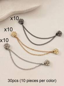 2pcs Rose-Shaped Pants Leg Shortening Buttons, Hidden Button Closure Design To Prevent Pants Dragging On The Ground, Waterproof, Portable, Durable, Suitable For Jeans And Casual Pants - Multicolor - View 18