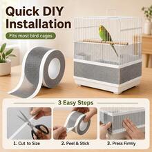 Bird Cage Anti-Splash Mesh (Total Length: 393.7 Inches), Breathable Adjustable Bird Cage Feeding Anti-Splash Mesh Accessory - Multicolor - View 5