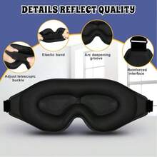 1 buah Masker Tidur Anti Cahaya 3D Berkontur, Ramah Kulit & Bernapas, Dapat Diatur, Cocok Untuk Tidur Siang di Rumah, Kantor, dan Perjalanan - MultiWarna - View 10