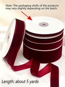 Luxurious Burgundy Velvet Ribbon, Vintage Deep Ribbon, Burgundy Velvet Ribbon For Christmas Tree, Perfect For Home Decor, Room Decor, Wedding, Birthday, Gift Wrapping, DIY Crafting, Christmas Decorations, Christmas Gifts - Multicolor - View 6