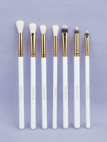 7-Piece Eye Makeup Brush Set, Portable Eye Brushes, Professional Blending Eyeshadow Brushes, Soft Bristle Wooden Handle Eyeshadow Brushes, Suitable For Eyeshadow, Eyebrows, Eyeliner And Blending - Multicolor - View 11