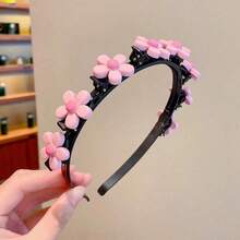 2pcs Pink Braided Headband Hair Accessories, Cute Daily Style - Multicolor - View 3