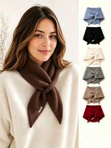 Women's Winter Scarf, 100% Wool Winter Warm Scarf, Thick Shawl Soft Triangle Shawl - Multicolor - View 1