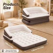 Air Mattress With Backrest, 249.93 KG Weight Capacity Air Lounge Sofa Bed, Portable Inflatable Bed For Sleeping Guest Room - C - View 1