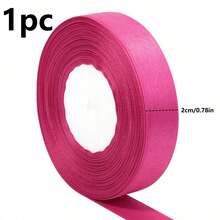 25 Yards/Roll Rose Red Ribbon Solid Color Glossy Fabric, Suitable For DIY Wedding Invitations, Bridal Bouquets, Gift Wrapping, Party Decorations And Sewing Crafts, Bridal Bouquet Accessories, Wedding Accessories - Rose Red - View 6