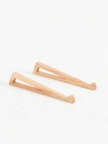 2pcs Ergonomic Bamboo Laptop Stand - Adjustable Height Portable Desktop Support, Wide Base Stable Support, Suitable For Laptops, Bamboo Material Office Desk Riser, Suitable For Office, Bedside And Travel, Vintage Style Office Accessory - A - View 11