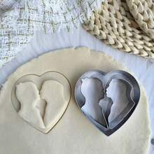 430 Stainless Steel Cookie Cutter Set, Wedding Decor, Stainless Steel Valentine's Day Cookie Mold Heart Shape Men's Women's Cookie Fondant Embossed Cutter - View 3