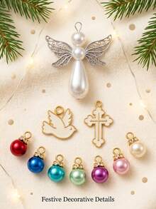 1Set DIY Beaded Christmas Tree Kit For Adults With Angel Topper, Colorful Beads And Hanging Charms, 3D Tabletop Craft, Christmas Home Decor For Desk, Shelf And Mantel Display, Handmade Holiday Centerpiece And Creative Gift For Craft Lovers - multicolor - View 6