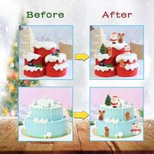 6pcs Cute 3D Cartoon Christmas Decorations, Christmas Cake Toppers, Fireplace Decor, Holiday Party Decorations - Multicolor - View 3