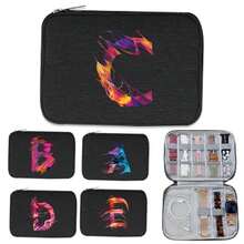 Smart Watch Wriststrap Storage Bag Portable Watches Organizer Travel Watch Straps Bag Creative Carrying Case Compatible With Apple Watch Strap Travel Carrying Watchband Watches Bags Accessories Initial Name 26 Letters Pattern - Black - View 1