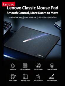 Lenovo Mouse Pad, 260*220*3mm Precision Stitched Edge Mouse Mat With Smooth Woven Surface, Non-Slip Rubber Base, Durable Desk Pad For Office, Gaming, Laptop And Desktop Use - View 7
