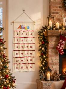 Personalized Countdown Calendar Customizable Name/Text With Number Countdown Suitable For Christmas And Hanging Decoration Includes 24 Numbers Ideal Home Gift Door/Wall Hanging Suitable For Daily Activities - Multicolor - View 4