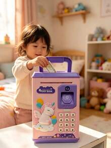 Mini Digital Electronic Piggy Bank For Kids - Pink - View 1