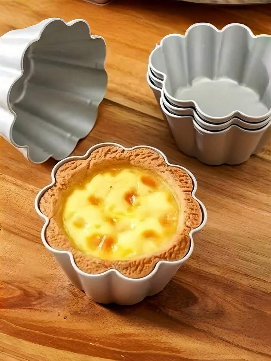 Cetakan Kue Berbentuk Bunga dari Aluminium, Anti Lengket dan Mudah Dilepas; Cetakan Cupcake, Cetakan Puding; Cocok untuk Puding, Jeli, dan Kue Panggang - Cetakan Kue Multifungsi, Cocok untuk Natal, Halloween, Paskah, dan Thanksgiving.