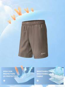 CAMEL CROWN Men's Casual Sports Shorts, Camel Color Lightweight Breathable Elastic Loose Fitness Running Shorts For Summer - Ranger Brown - View 4
