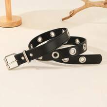 1pc Chain Belt, Women's Men's Punk Rock Waist Belt For Jeans And Pants, Versatile Metal Jeans Belt - Black - View 5