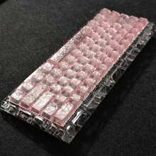 Pink Carbon Fiber Keycaps, Side-Printed Translucent, 132 Keys, Cherry Height - View 5