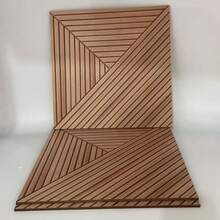 3 buah Panel Dinding Kayu 2D Perekat Diri, Stiker Dinding Kisi Dekoratif, Panel Pemasangan Mudah, Cocok Untuk Studio Rekaman/Kantor Rumah dan Ruang Tamu - A - View 5