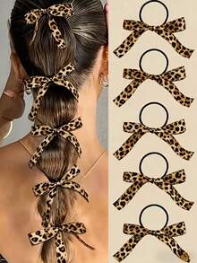 10/5/1pc Leopard Print Women's Bow Headband, Playful Fashion Bow Design, Suitable For Daily Wear, Perfect Gift Choice, Women's Hair Accessory Decoration - Multicolor - View 2