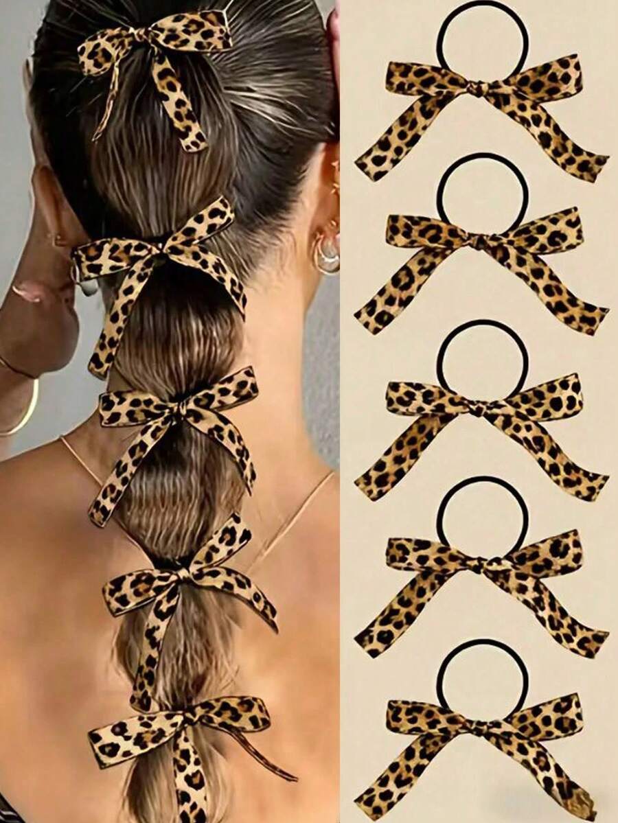 10/5/1pc Leopard Print Women's Bow Headband, Playful Fashion Bow Design, Suitable For Daily Wear, Perfect Gift Choice, Women's Hair Accessory Decoration